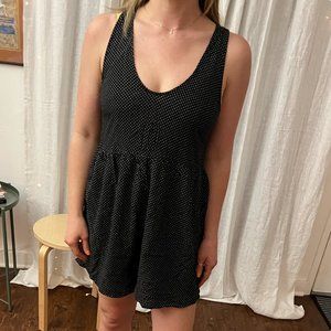 Pull&Bear Black Polka Dot Pull-on Playsuit Romper